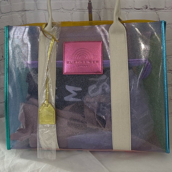 Kurt Geiger Translucent XXL Vinyl Tote w/ Dustbag 16x12x5in NWT SOLD OUT - Picture 2 of 14
